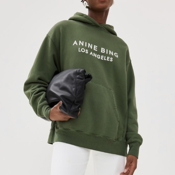 Anine Bing Alto Hoodie – Dark Olive -  Size Small - Picture 3 of 7